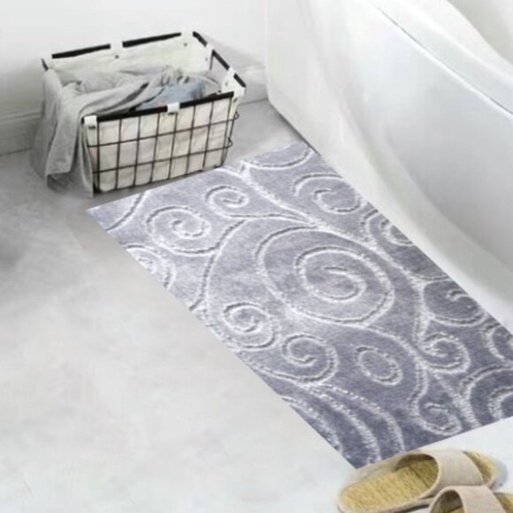 Scroll 18X30'' Accent Rug Non-Slip Gray - Picture 2 of 5